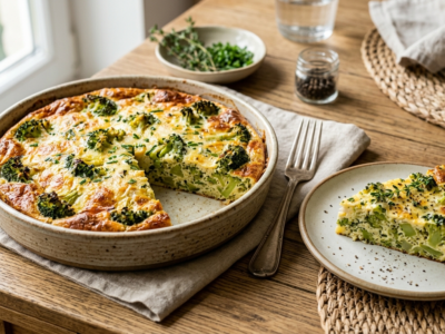 Quiche sans pâte aux brocolis