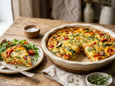 Quiche végétarienne sans pâte aux légumes de saison