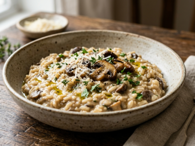 Risotto crémeux sans vin blanc