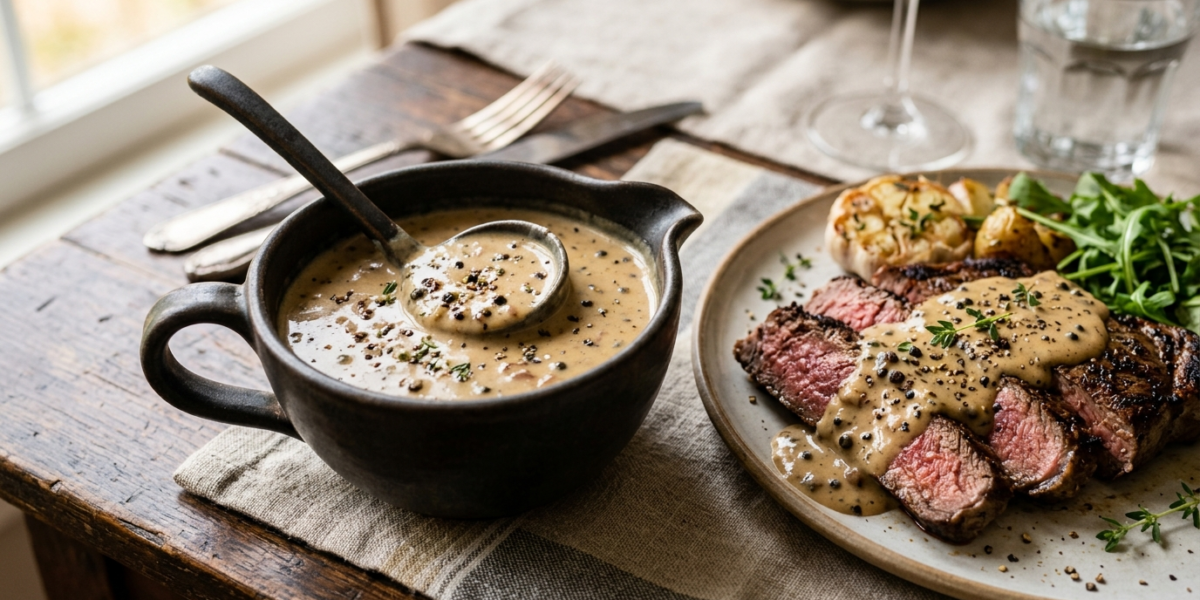 Sauce au poivre sans cognac