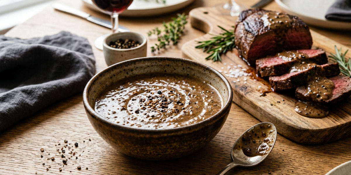 Sauce au poivre sans crème fraîche, onctueuse et savoureuse