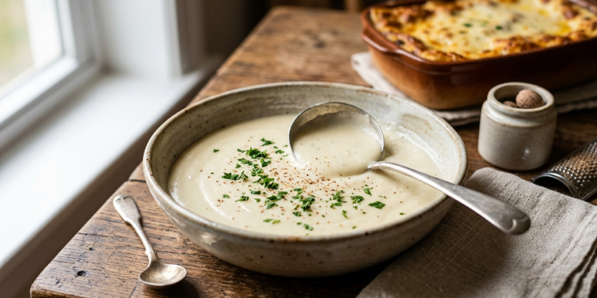 Sauce Béchamel sans beurre traditionnelle et légère