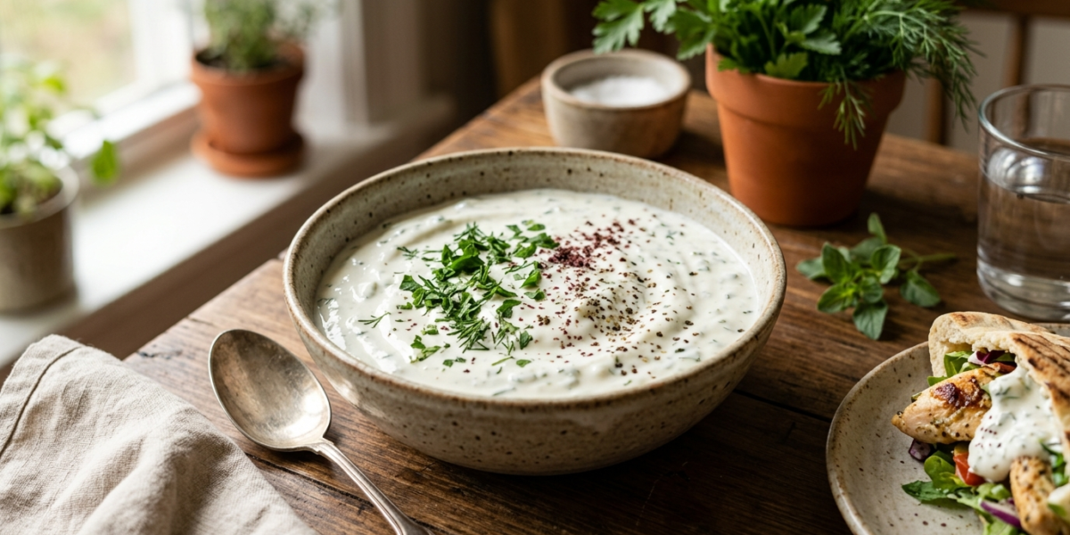Sauce blanche kebab sans vinaigre, recette maison facile et savoureuse