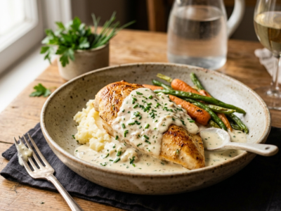 Sauce crémeuse sans moutarde pour viande blanche