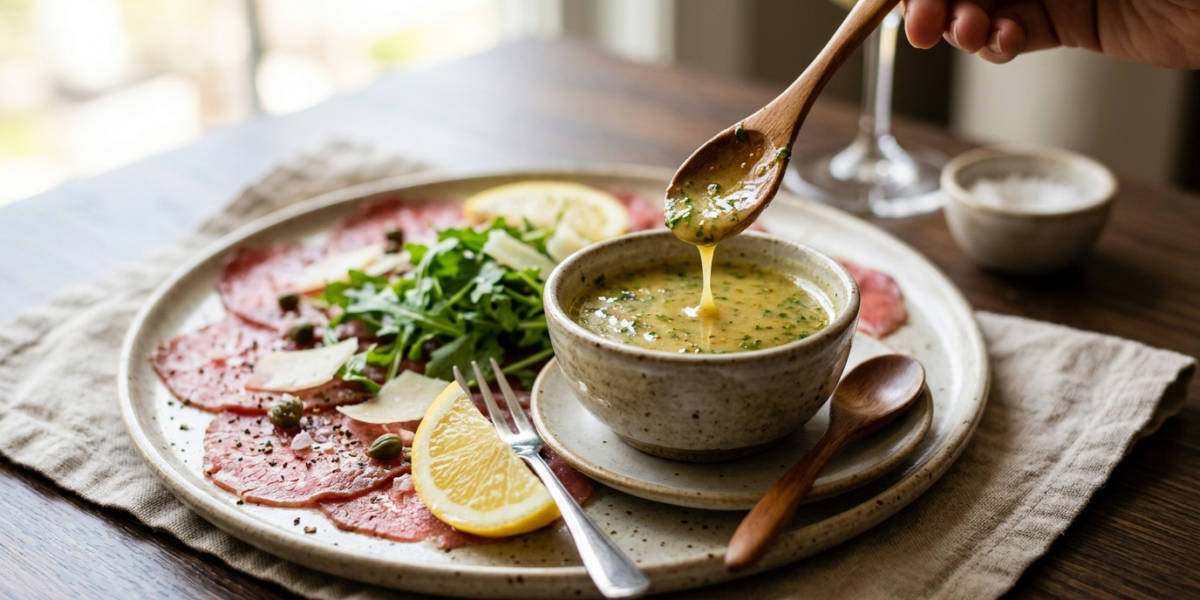Sauce fraîche et savoureuse pour carpaccio sans vinaigre