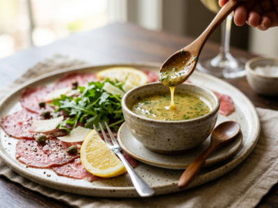 Sauce fraîche et savoureuse pour carpaccio sans vinaigre
