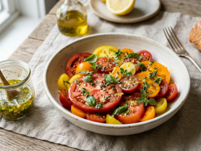Sauce fraîche pour salade de tomates sans vinaigre