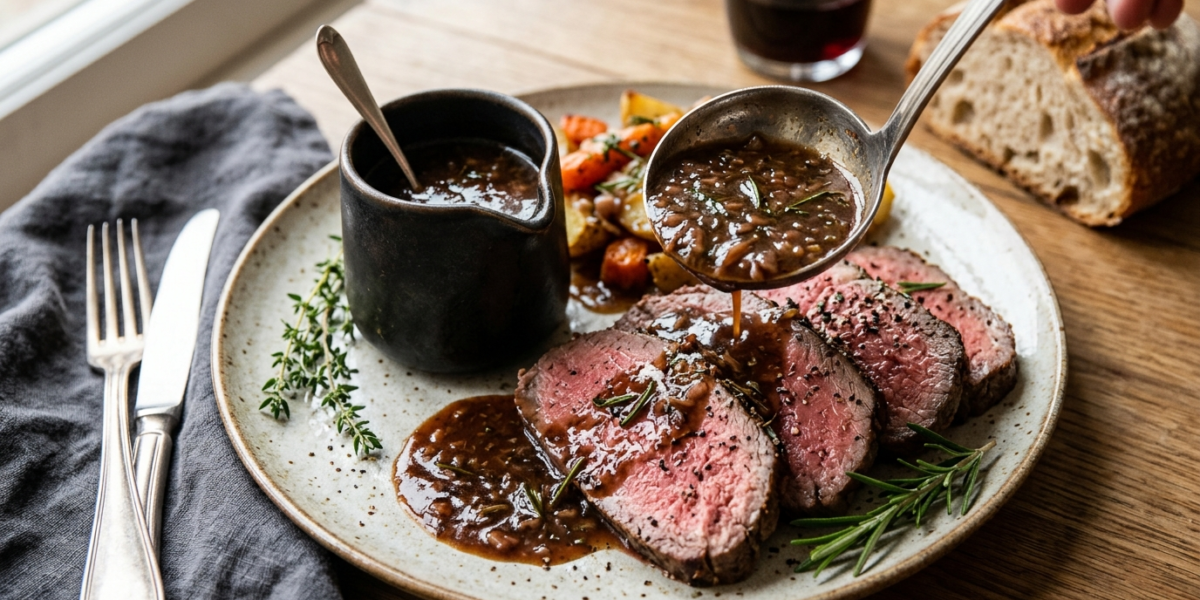 Sauce savoureuse pour rosbif sans moutarde
