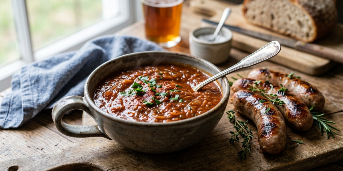Sauce savoureuse pour saucisse sans moutarde