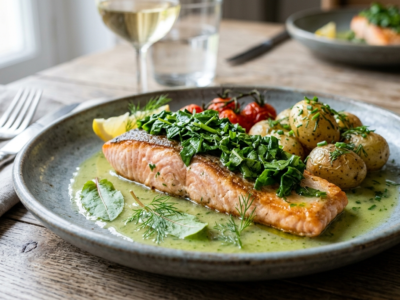 Saumon à l&rsquo;oseille sans crème fraîche
