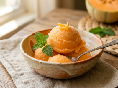 Sorbet au Melon Sans Sorbetière