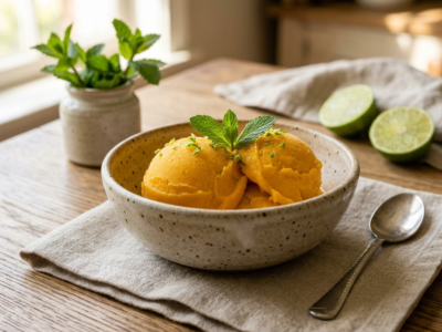 Sorbet mangue maison sans sorbetière