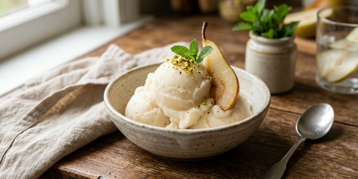 Sorbet poire sans sorbetière, facile et rafraîchissant