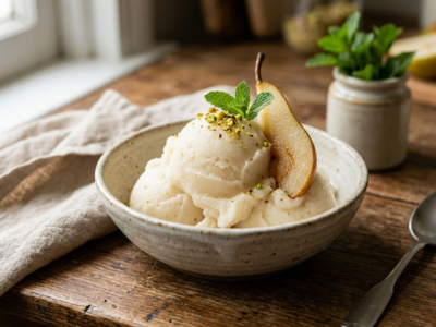 Sorbet poire sans sorbetière, facile et rafraîchissant