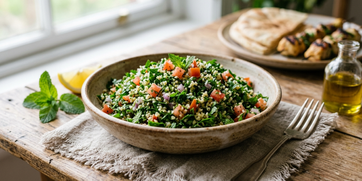 Taboulé Libanais sans Vinaigre, Frais et Légèrement Citronné