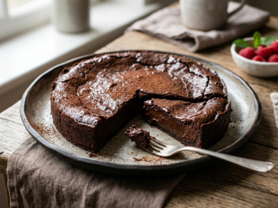Tarte au chocolat sans pâte fondante et gourmande