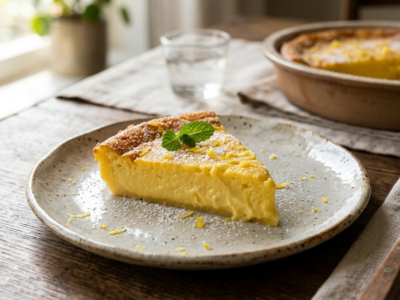 Tarte au citron sans pâte, légère et acidulée