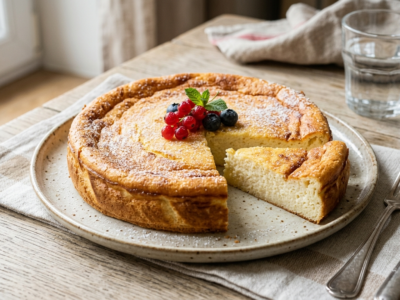 Tarte au fromage blanc sans pâte légère et savoureuse