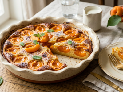 Tarte aux abricots sans pâte, légère et fruitée