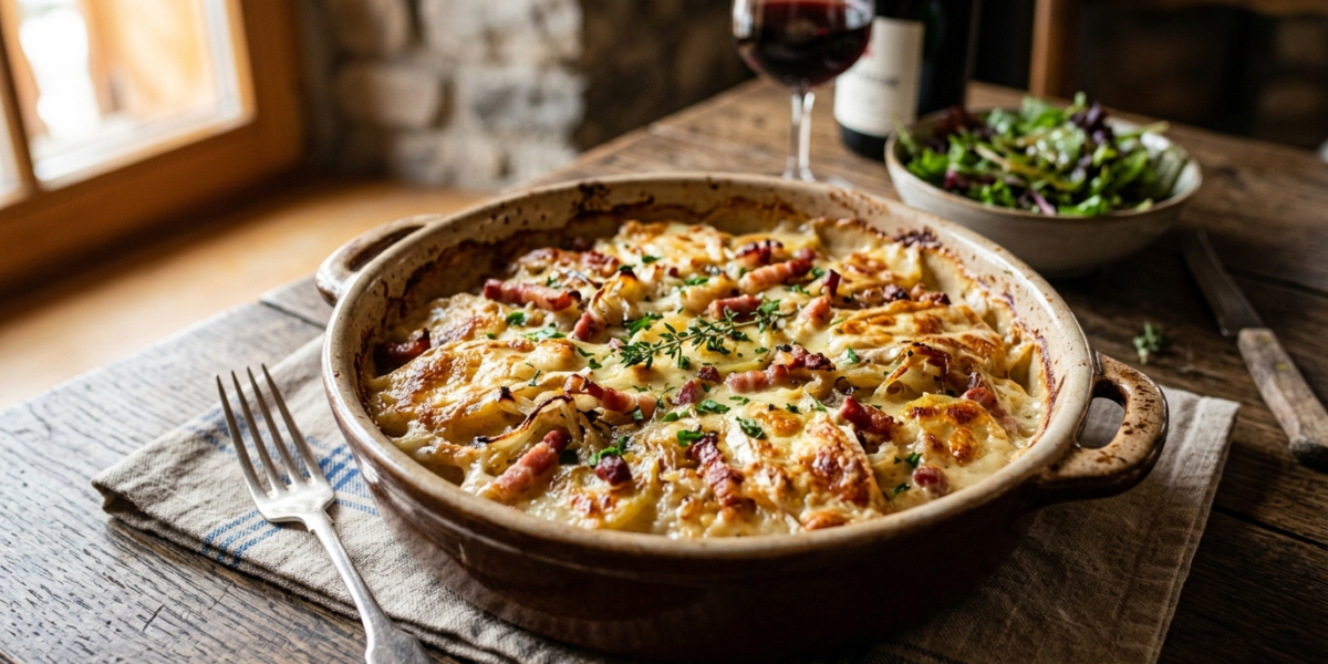 Tartiflette au four sans précuisson des pommes de terre