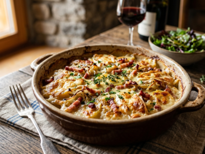 Tartiflette au four sans précuisson des pommes de terre