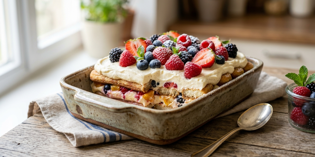 Tiramisu aux fruits sans cuisson