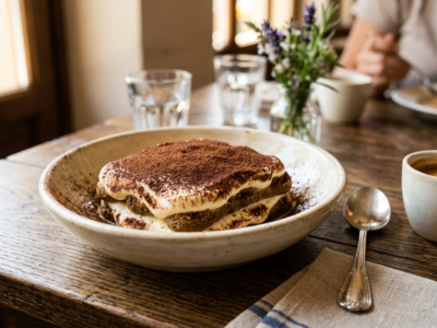 Tiramisu sans alcool traditionnel italien
