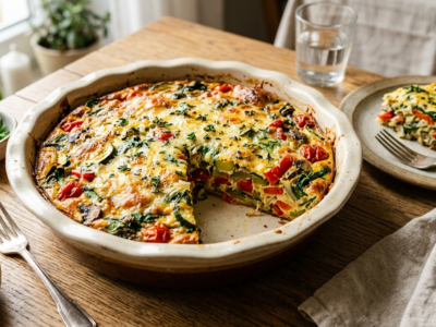 Tourte aux légumes sans pâte, savoureuse et légère