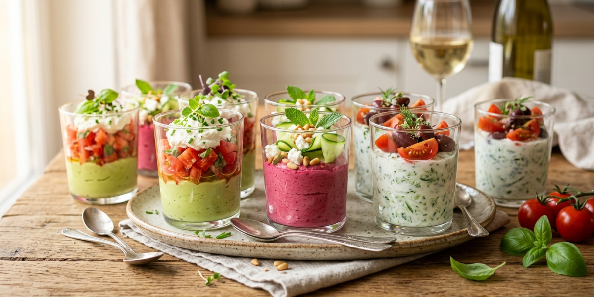 Verrines apéritives sans cuisson : fraîcheur et simplicité