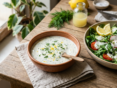 Vinaigrette au yaourt sans vinaigre, légère et savoureuse
