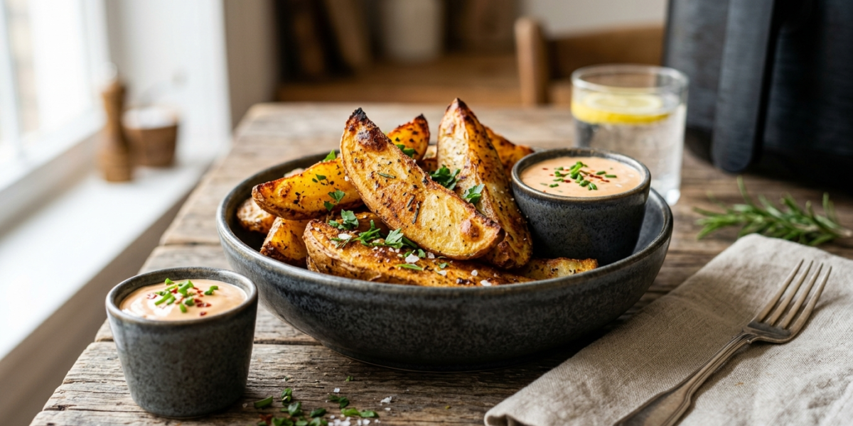 Wedges de pommes de terre à l&rsquo;air fryer sans gluten
